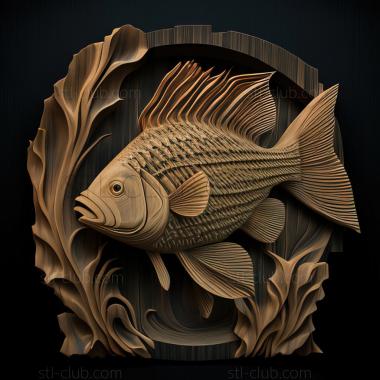 3D model st Striped barbus fish (STL)